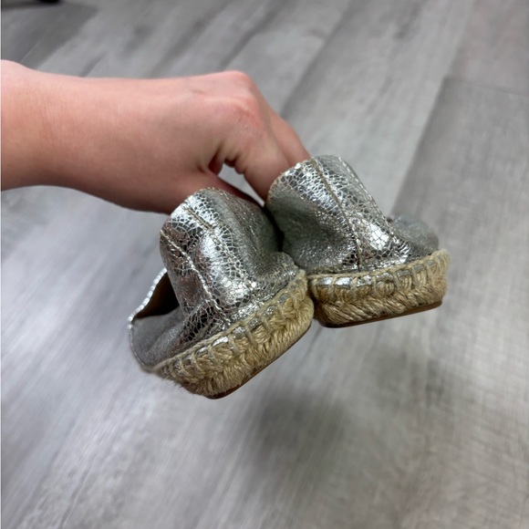 Tory Burch Silver Metallic Colorblock Espadrille Size 9.5 - Picture 6 of 12